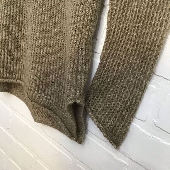 Kenar Hoodie Crochet Knit Sweater Tan Medium Beige Neutral Tone - Picture 7 of 13